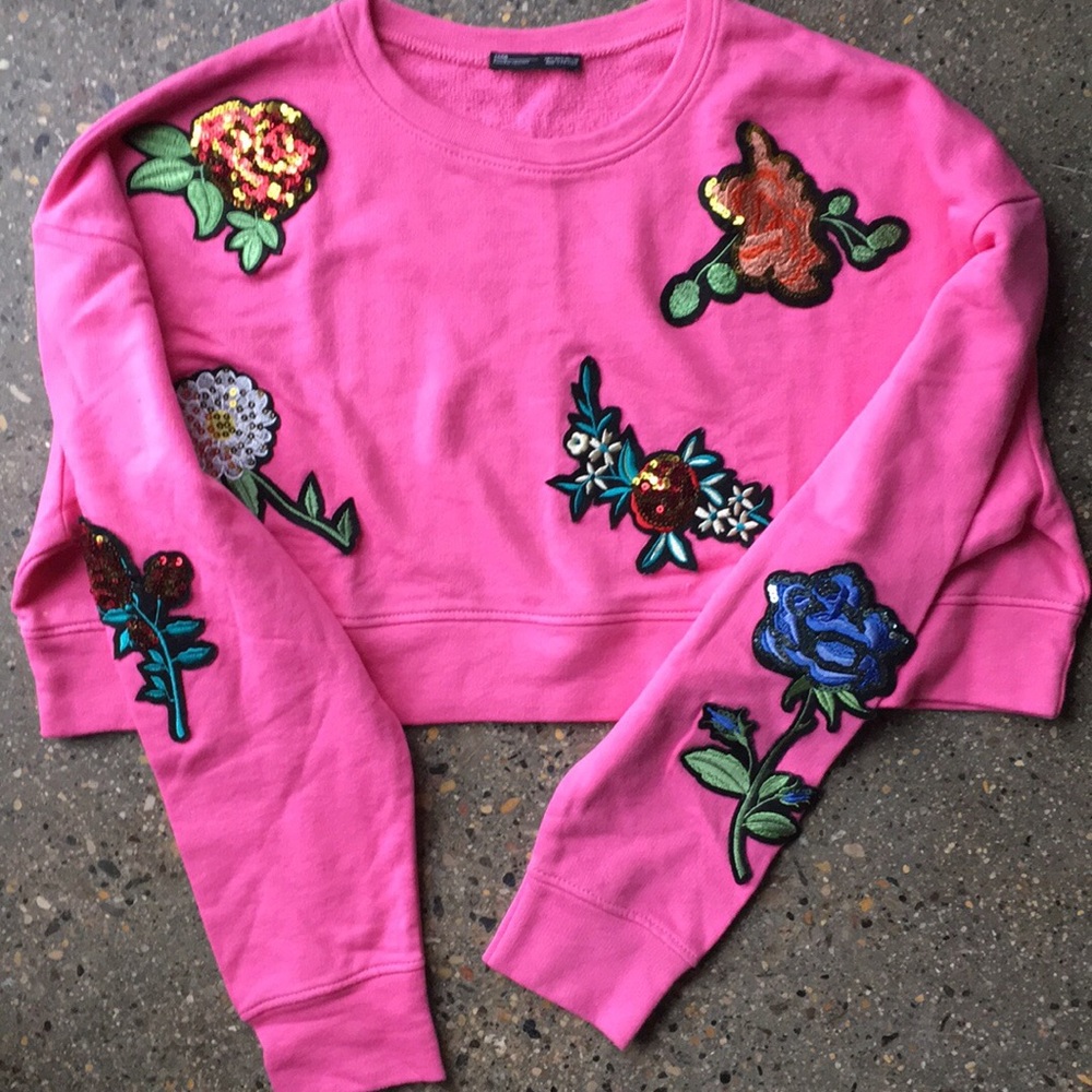 Zara loose crop top sweater size small